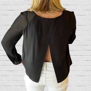 Wilfred black silk open back top